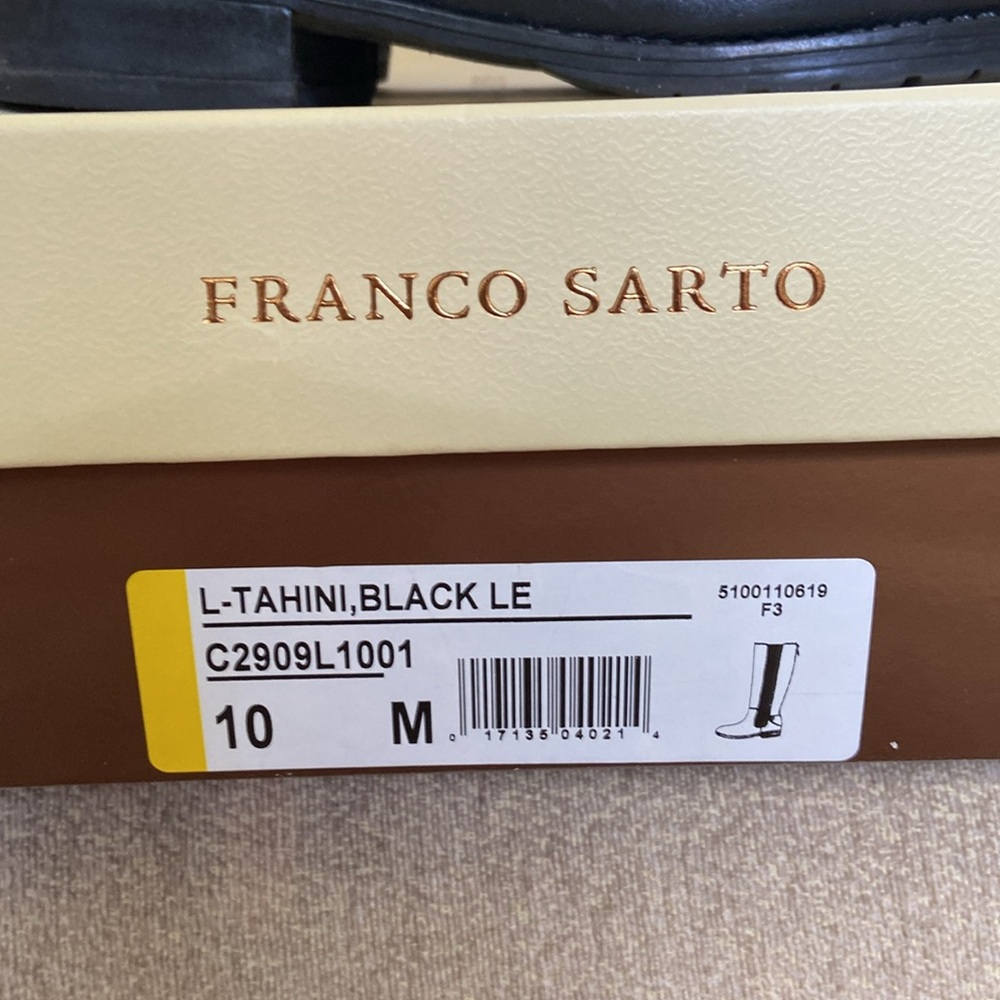 EUC Franco Sarto L-Tahini Black Riding Boots, 10M - Picture 2 of 9